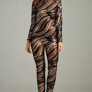 Pants - Zebra sequin design jumpsuit Pants - Zebra sequin design jumpsuit